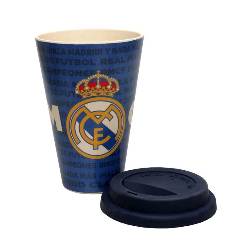 VASO BAMBÚ CON TAPA REAL MADRID