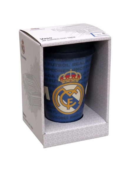 VASO BAMBÚ CON TAPA REAL MADRID