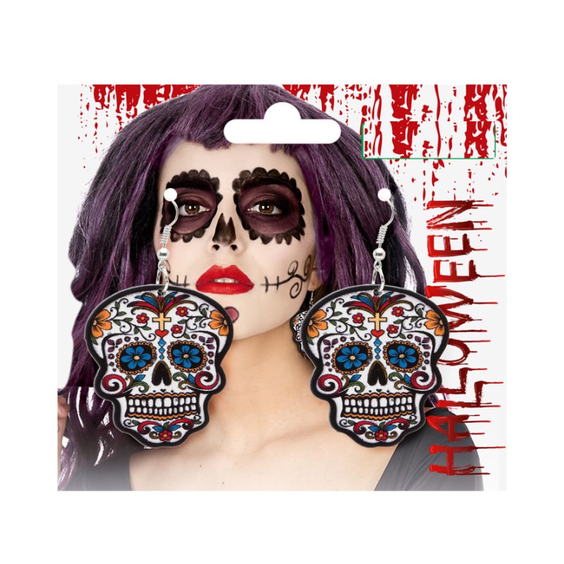 PENDIENTES CALAVERA HALLOWEEN