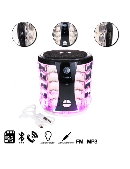 ALTAVOZ CIRCULAR BLUETOOTH LUZ LED COLORES