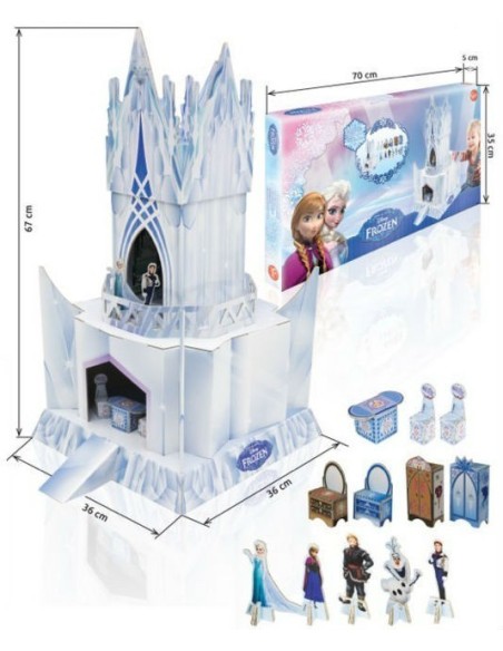 PALACIO DE HIELO CON FIGURAS Y ACCESORIOS FROZEN (PAPEL CARTÓN)