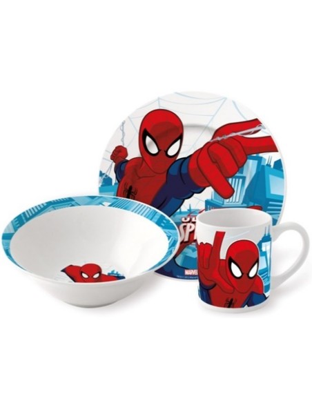 SET CERÁMICA 3 PCS. SPIDER-MAN (CUENCO, PLATO Y TAZA)