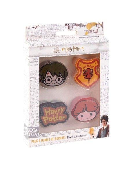 Pack 4 gomas de borrar Harry Potter