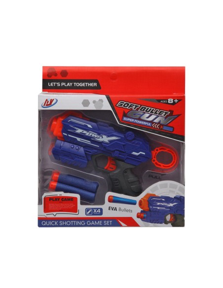 PISTOLA LANZA COHETES 22x20 CM. 2 COLORES