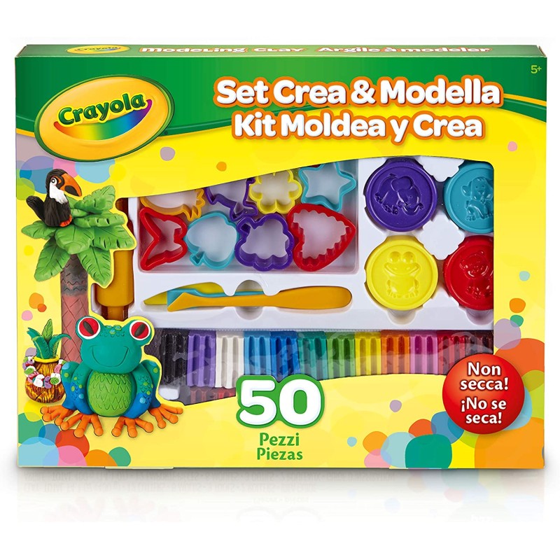 SET PLASTILINA CREA Y MOLDEA 50 PCS.