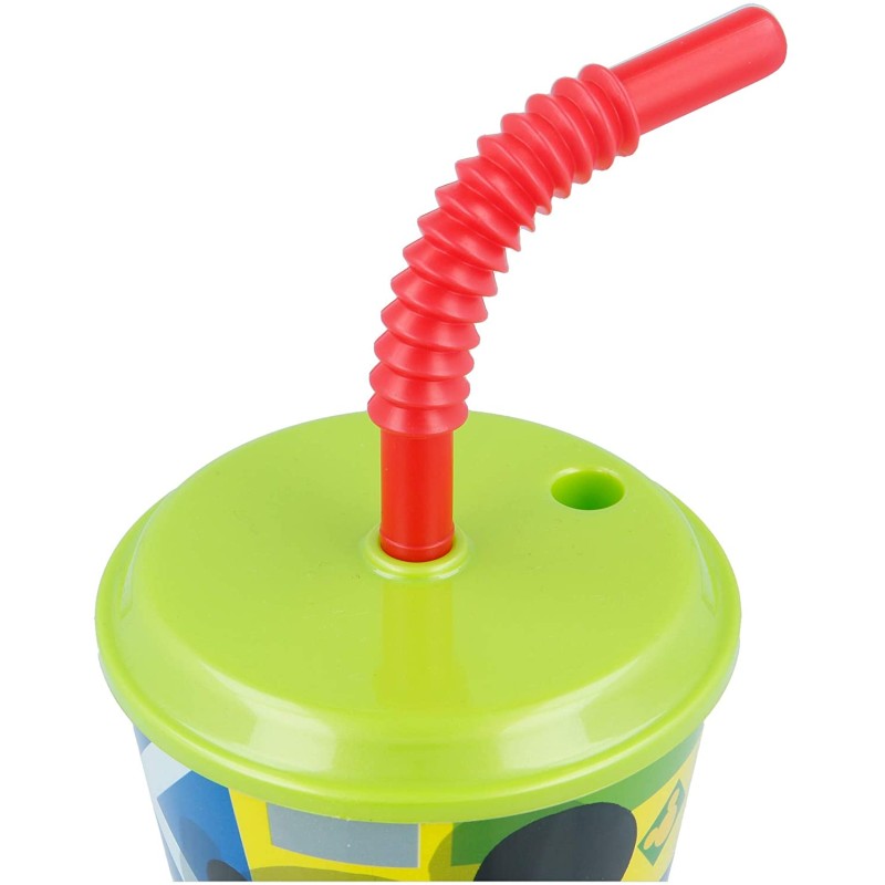 VASO CON PAJITA FLEXIBLE MICKEY 430 ML.