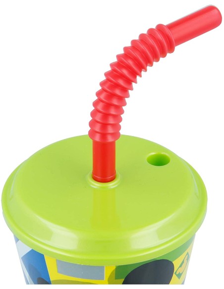VASO CON PAJITA FLEXIBLE MICKEY 430 ML.