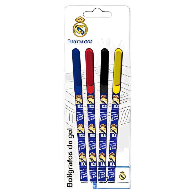 SET 4 BOLÍGRAFOS COLORES GEL REAL MADRID