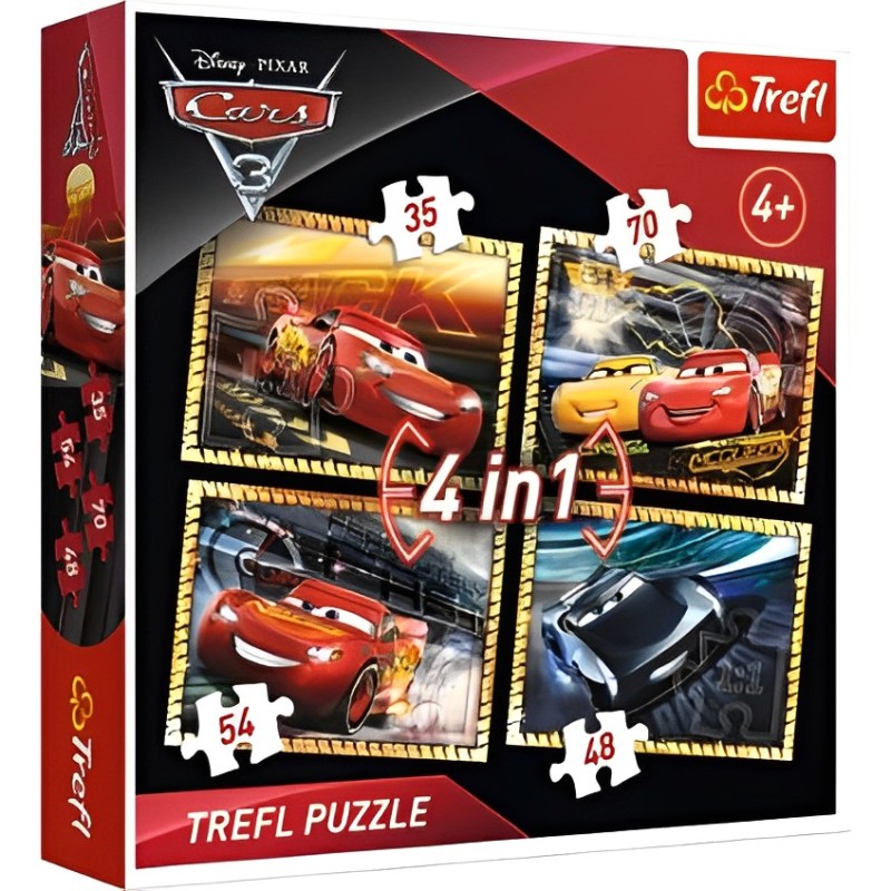 PUZZLE 4 EN 1 CARS