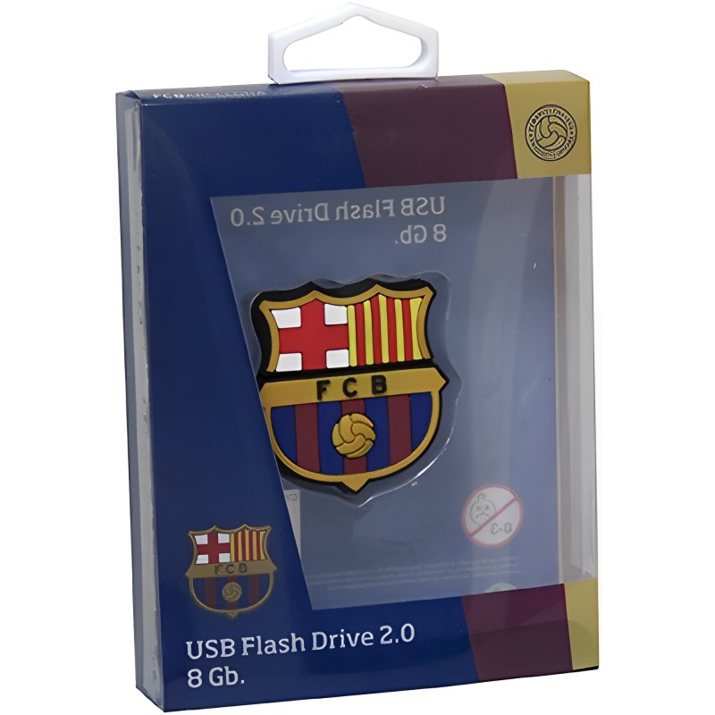 PENDRIVE USB 8 GB ESCUDO FC BARCELONA 6x4 CM.