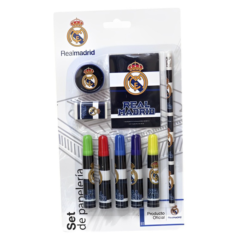 SET PAPELERÍA 9 PCS. REAL MADRID 28x16 CM.