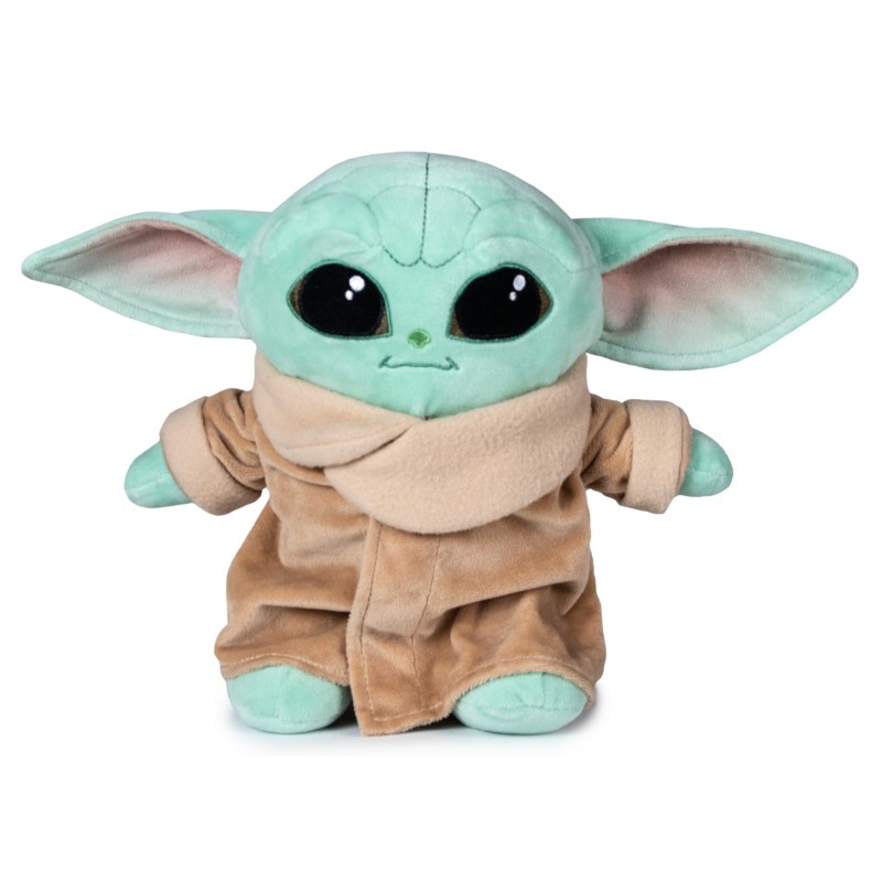 Peluche de Baby Yoda (Grogu) de Star Wars The Mandalorian sentado, de 25 cm de altura y textura suave