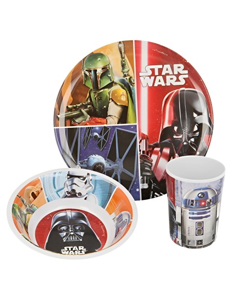 SET MELAMINA 3 PCS. (PLATO, CUENCO Y VASO) STAR WARS