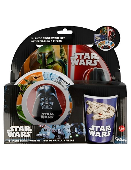 SET MELAMINA 3 PCS. (PLATO, CUENCO Y VASO) STAR WARS