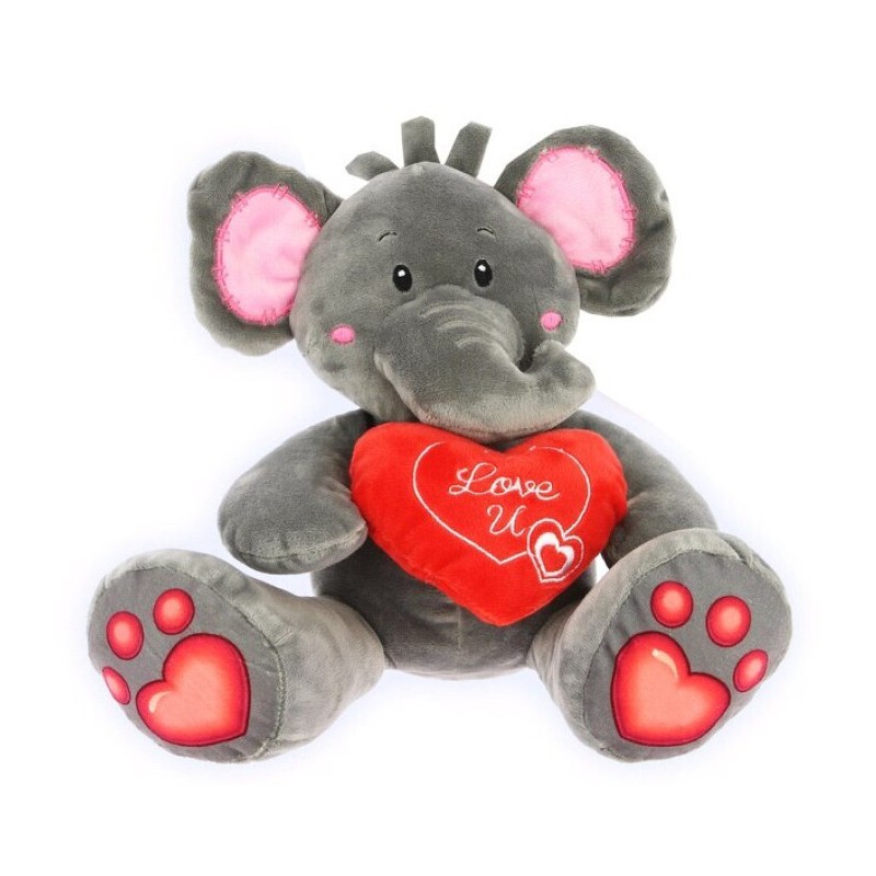 PELUCHE ELEFANTE CON CORAZÓN 18 CM.