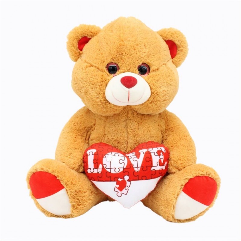 PELUCHE OSO CORAZÓN PUZZLE 28 CM.