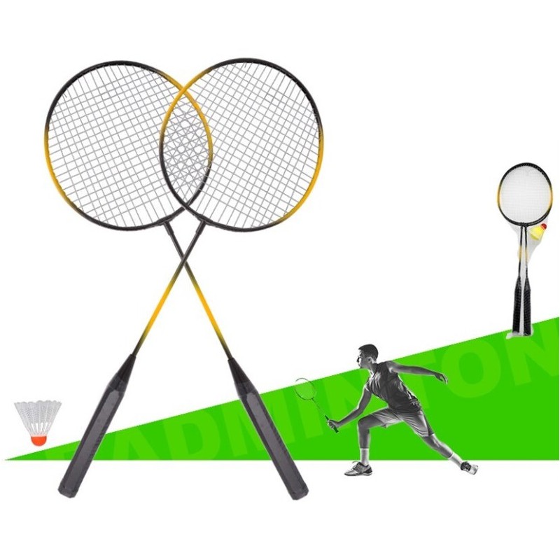 RAQUETAS DE BADMINTON Y 3 BOLAS DIFERENTES