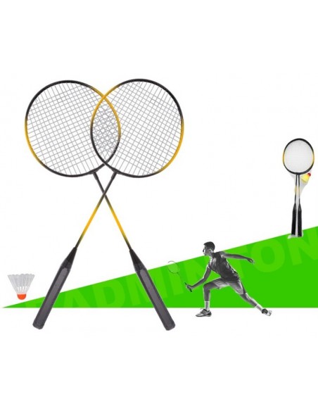 RAQUETAS DE BADMINTON Y 3 BOLAS DIFERENTES