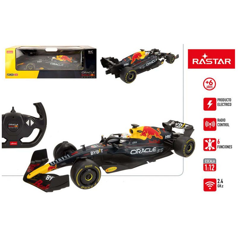 Coche teledirigido Red Bull F1 RB18 a escala 1:12 Rastar en caja con mando