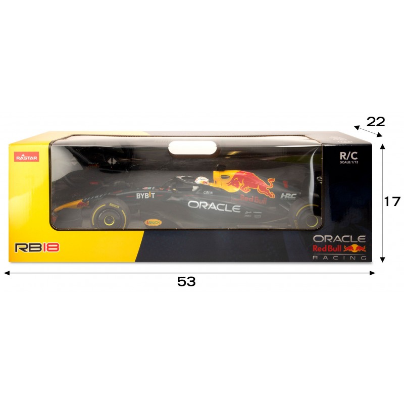 Caja coche teledirigido Red Bull F1 RB18 a escala 1:12 Rastar en caja con mando