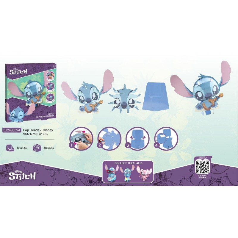 FIGURA 3D STITCH 4 MODELOS 20 CM.