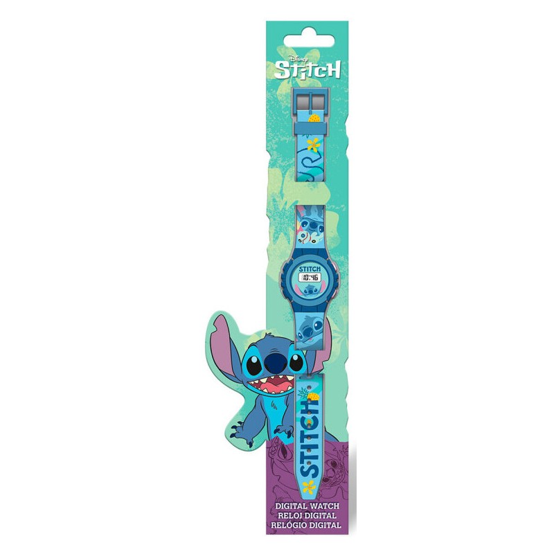 RELOJ DIGITAL STITCH AZUL