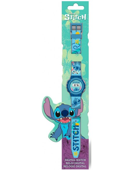 RELOJ DIGITAL STITCH AZUL