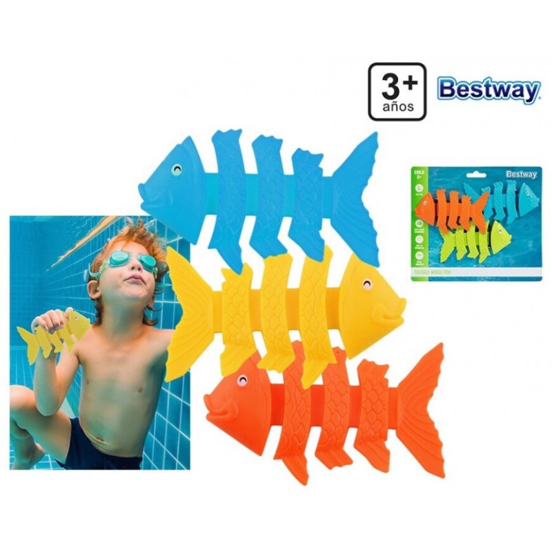 JUEGO DE BUCEO PECES 3 PCS. 20X17,5 CM.