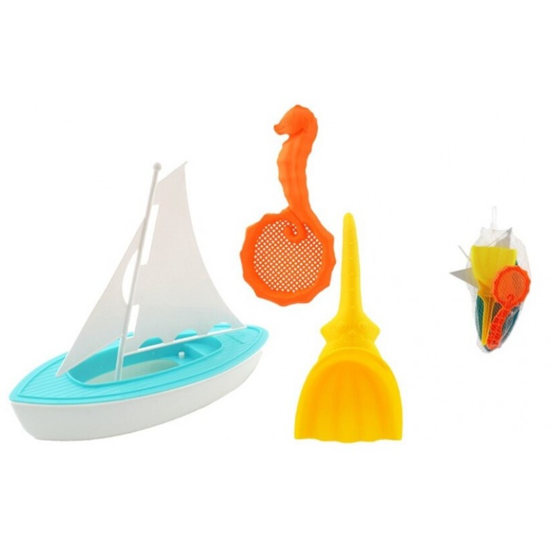 SET VELERO, PALA Y RASTRILLO 9x12x20 CM.