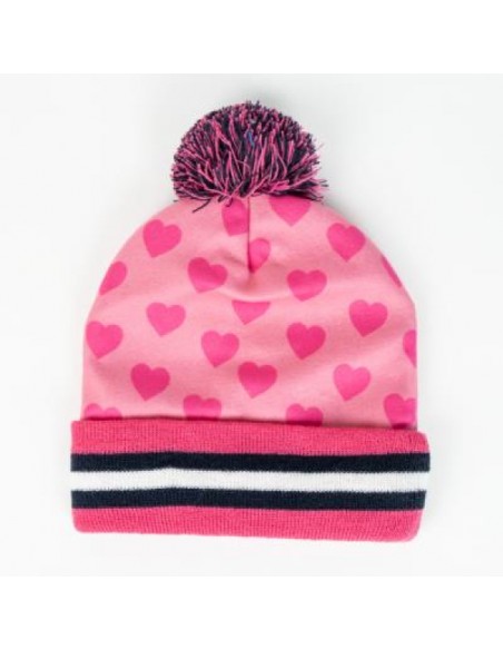 Gorro rosa de Minnie con pompón fucsia