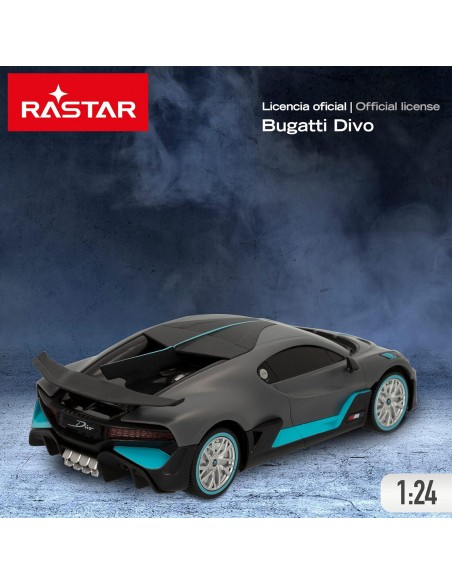 Coche teledirigido Bugatti Divo de Rastar a escala 1:24 color gris y azul