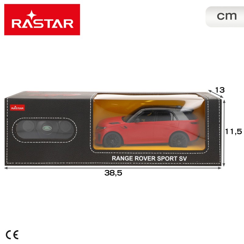 Caja Coche teledirigido Range Rover Sport SV escala 1:24 rojo de Rastar