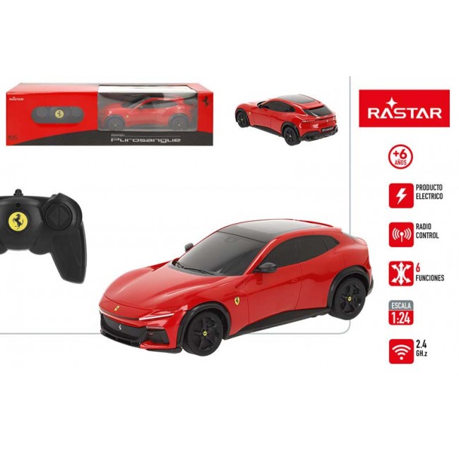 Coche teledirigido Ferrari Purosangue SUV rojo escala 1:24 Rastar