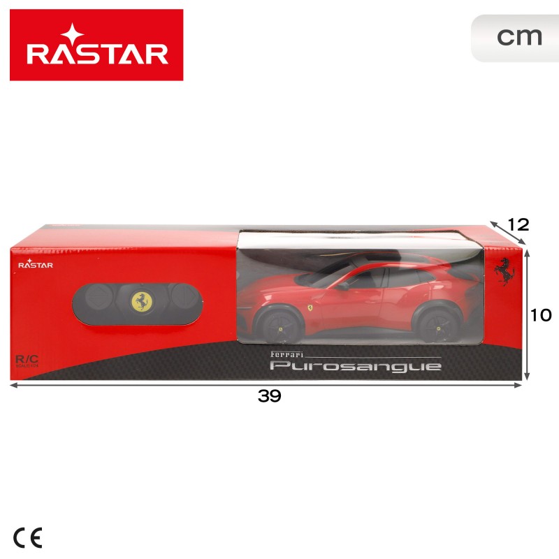 Caja Coche teledirigido Ferrari Purosangue SUV rojo escala 1:24 Rastar