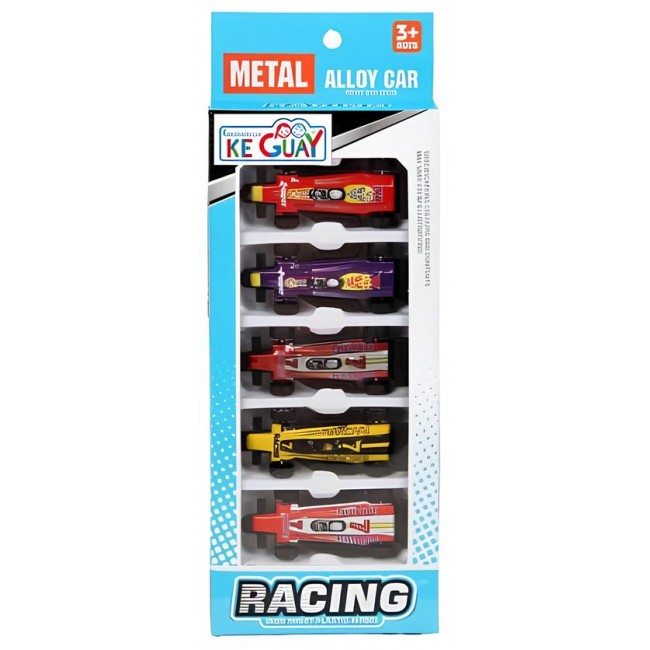 BLÍSTER 5 COCHES F1 METAL 22,5x9,5 CM.