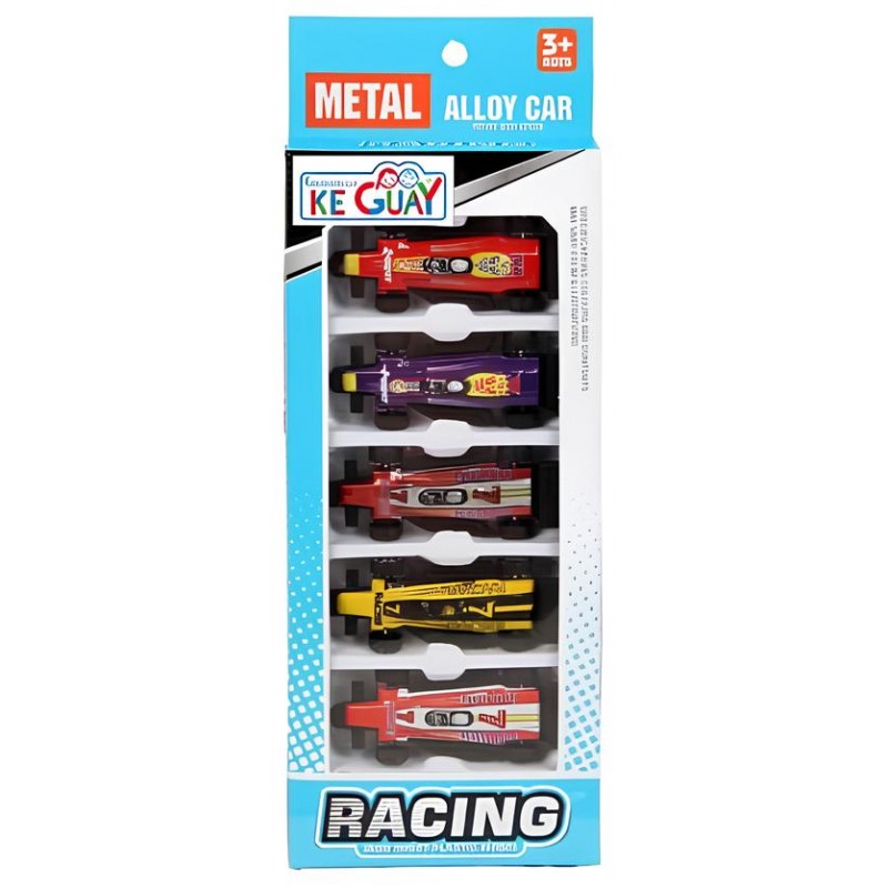 BLÍSTER 5 COCHES F1 METAL 22,5x9,5 CM.