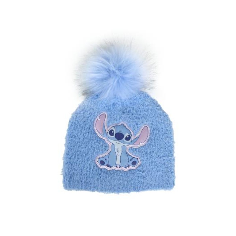 GORRO INVIERNO STITCH DISNEY CON POMPÓN TACTO PELUCHE AZUL
