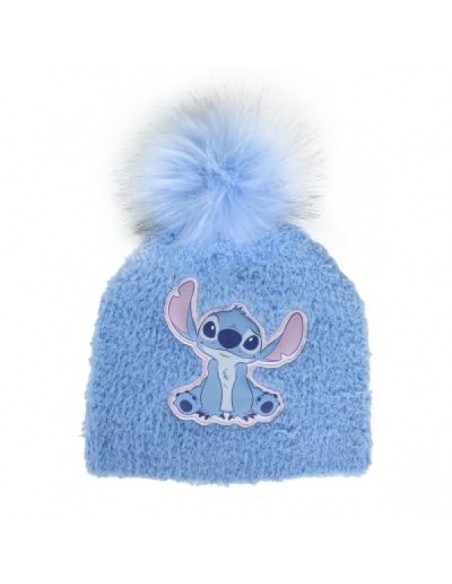 GORRO INVIERNO STITCH DISNEY CON POMPÓN TACTO PELUCHE AZUL