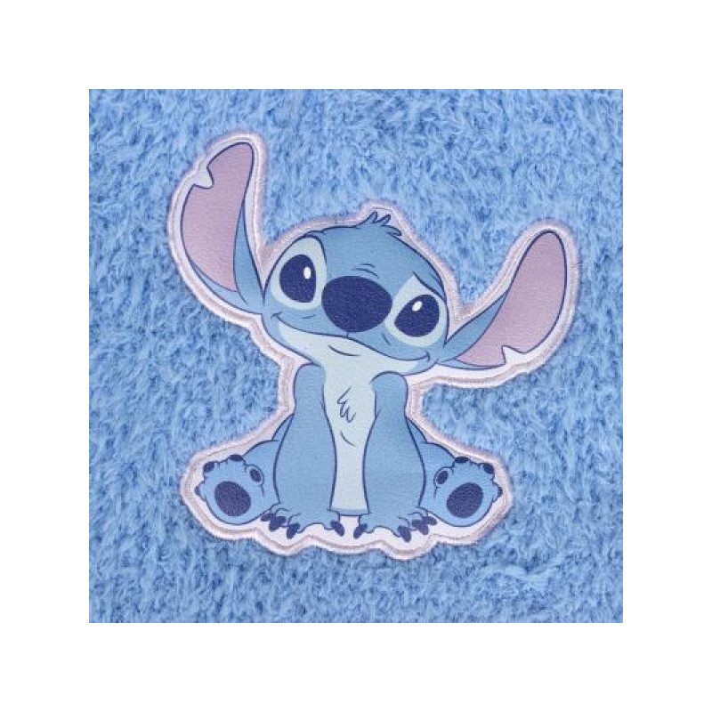 DETALLE GORRO INVIERNO STITCH DISNEY CON POMPÓN TACTO PELUCHE AZUL