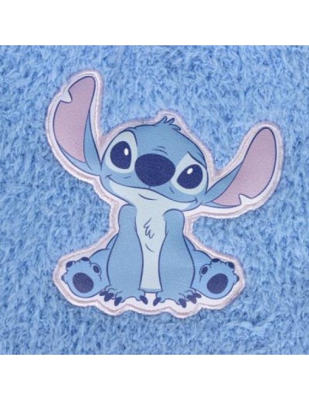 DETALLE GORRO INVIERNO STITCH DISNEY CON POMPÓN TACTO PELUCHE AZUL