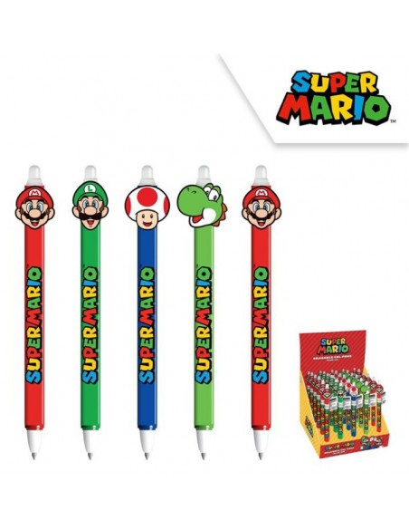 BOLÍGRAFO SUPER MARIO TINTA BORRABLE | VARIOS PERSONAJES | NINTENDO