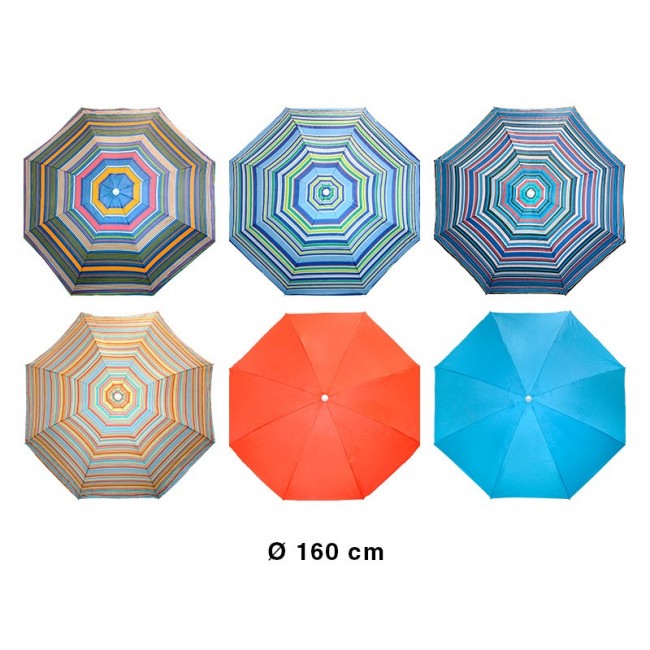 Sombrilla de playa a rayas con protección solar certificada UV+50 y tela de nailon 2