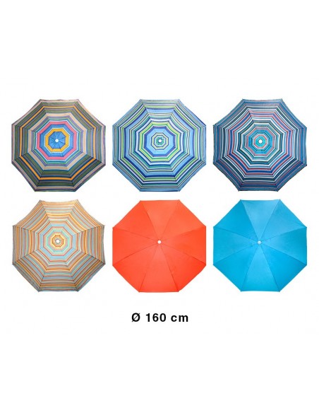 Surtido Sombrillas de playa con protección solar certificada UV+50 y tela de nailon