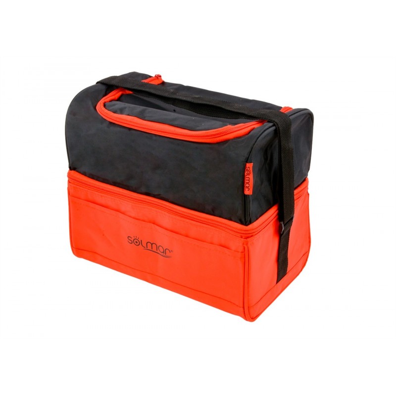 Nevera portátil 10 litros con doble compartimento, interior térmico y bandolera ajustable naranja