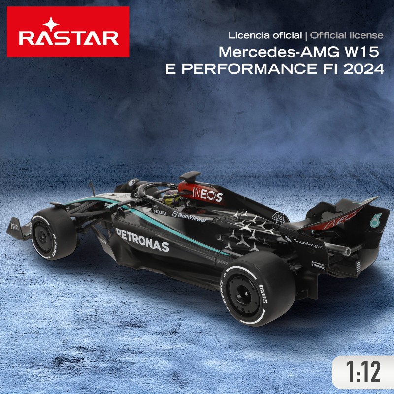 Coche radiocontrol Mercedes-AMG F1 W15 E Performance a escala 1:12 de Rastar - Réplica oficial de Fórmula 1 oficial