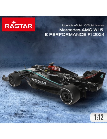 Coche radiocontrol Mercedes-AMG F1 W15 E Performance a escala 1:12 de Rastar - Réplica oficial de Fórmula 1 oficial