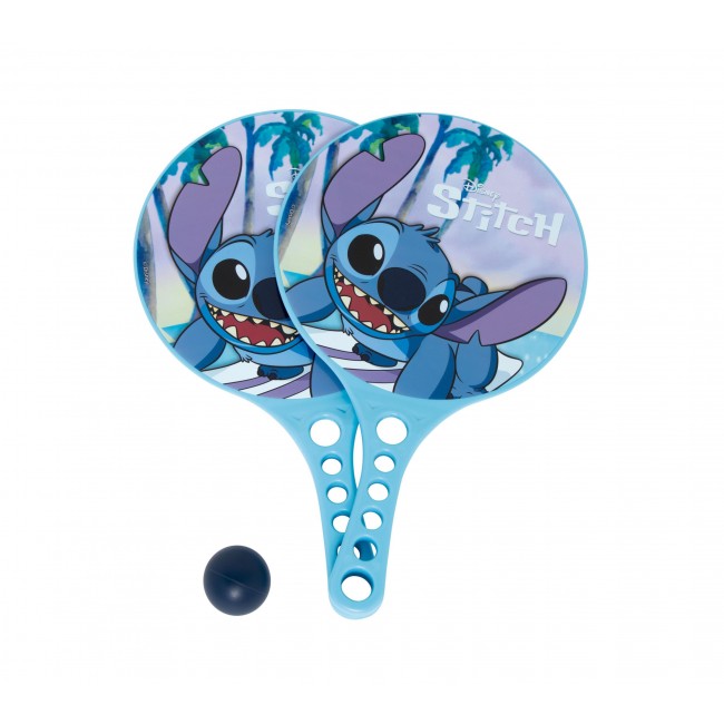 Set de palas de playa infantiles azules con diseño de Stitch Disney y pelota a juego