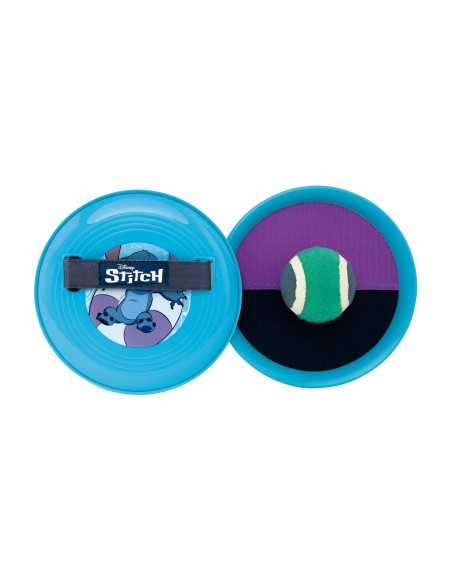 Set de juego de atrapar la pelota con velcro de Stitch Disney con dos palas circulares y pelota adhesiva