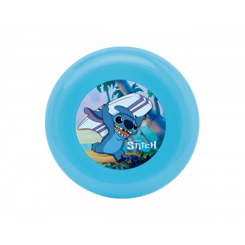 Frisbee azul de Stitch Disney con ilustración de Stitch surfero para jugar en la playa o aire libre