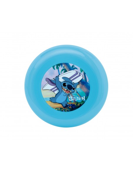 Frisbee azul de Stitch Disney con ilustración de Stitch surfero para jugar en la playa o aire libre